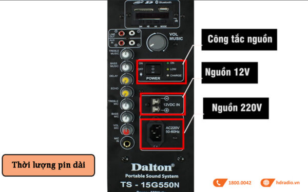 Loa Kéo Dalton TS-15G550N, Bass 40cm, 550W, Pin 3 - 5h-5