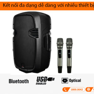 Loa Sumico on the go 12, Bass 30cm, Công suất 200W, Pin 6H, 2 tay micro-4
