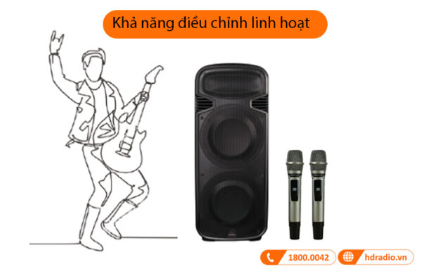Loa Sumico on the go 215 Bass 40 cm x 2, Công Suất 450W, Pin 8h-7