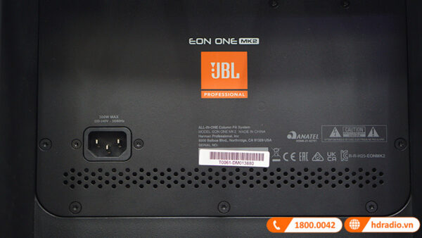 Loa JBL Eon One MK2, Pin 6h, Công Suất (1500W Peak, 400W RMS), Mixer 5 Kênh, Bluetooth, AUX-9