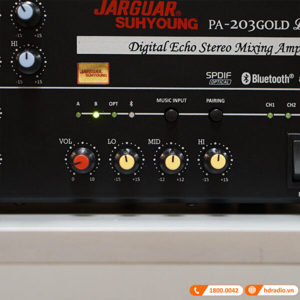 Amply Jarguar Suhyoung 203 Gold Luxury (600W/2 Kênh, Bluetooth, Optical, FBX, 12Kg)-9