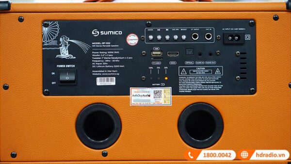 Loa Sumico BT-S52, Bass 13.2cm, 100W, Pin 8H-11