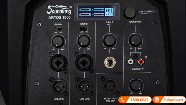 Loa Soundking Artos 1000, Công suất 430W, Bass 25cm, Mixer 4 kênh, Bluetooth (Loa Column Array)-10