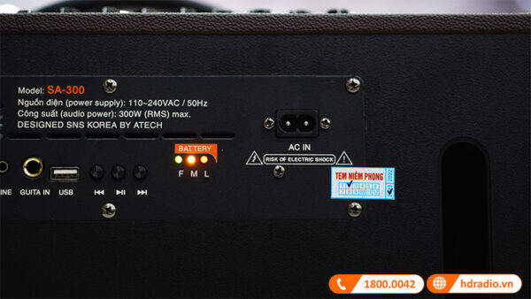Loa Acrowin SA300, 300W, Pin 8h, Bluetooth, Đi Kèm 2 Micro-17