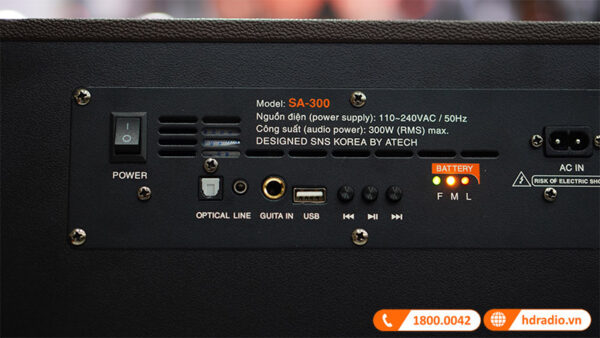 Loa Acrowin SA300, 300W, Pin 8h, Bluetooth, Đi Kèm 2 Micro-18