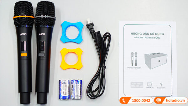 Loa Acrowin SA600, Công Suất 300W, Bluetooth, Đi kèm 2 tay micro-8