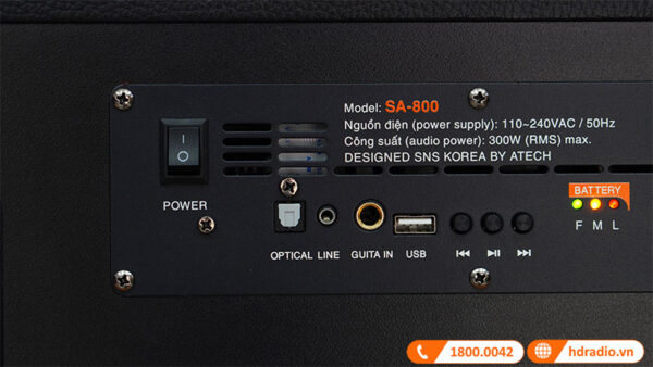 Loa Acrowin SA800, Bluetooth 5.0, pin 6000mAH, đi kèm 2 micro-13