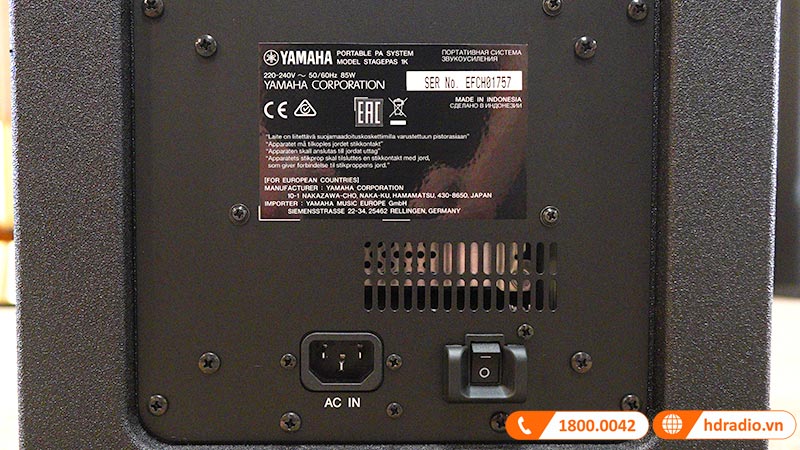 Cổng nguồn loa Yamaha Stagepas 1K