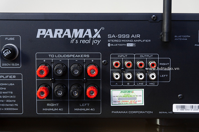 cổng tín hiệu amply paramax 999 air