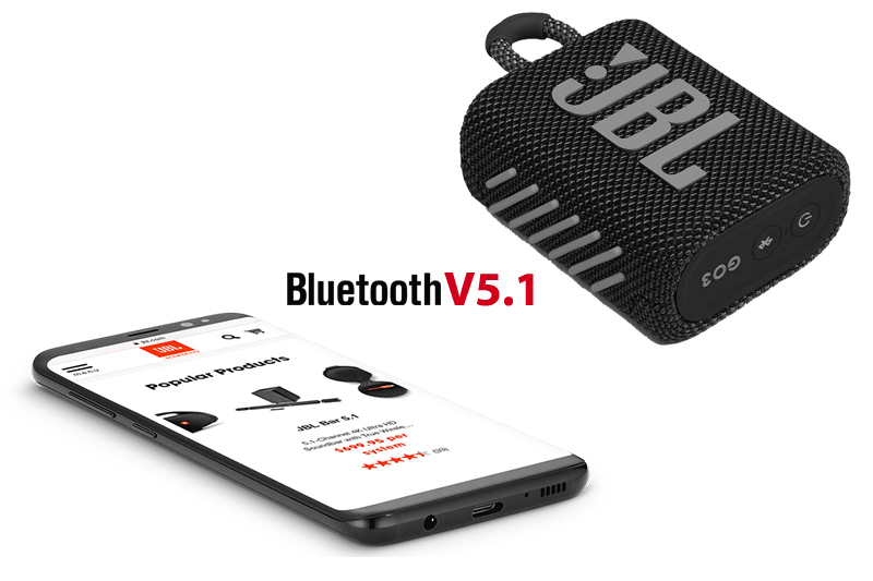 loa JBL Go 3 có kết nối bluetooth 5.1