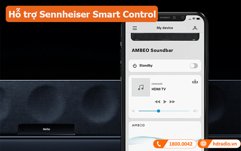 Loa Sennheiser Ambeo Soundbar hỗ trợ Sennheiser Smart Control
